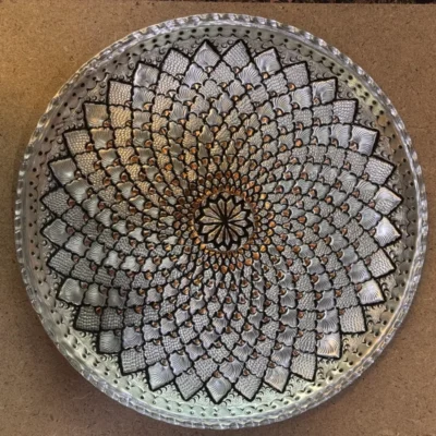 بشقاب قلمزنی مسی قطر 30